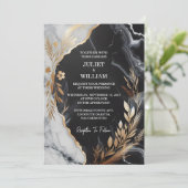Invitation S'il s'agit de travaux naturels empilés Mariage en (Debout devant)