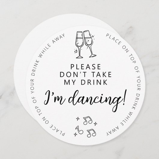 Invitation S'il vous plaît ne prenez pas mon verre minimalist (Devant / Derrière)