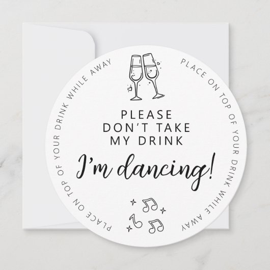 Invitation S'il vous plaît ne prenez pas mon verre minimalist (Devant)