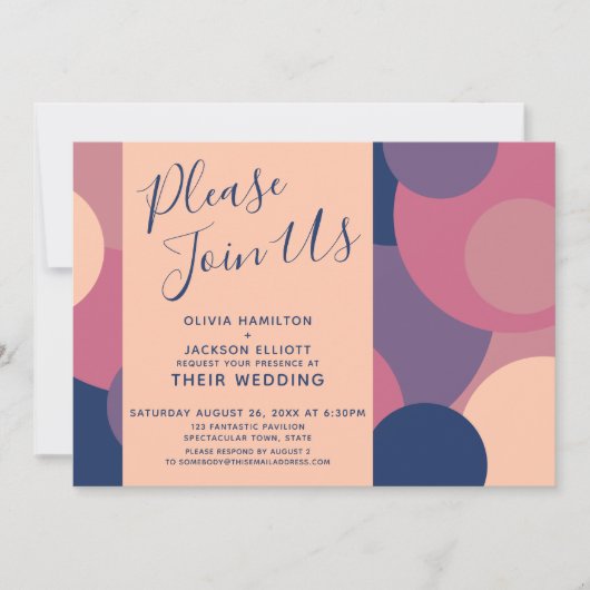 Invitation S'il vous plaît, rejoignez-nous le Mariage Cercles (Devant)