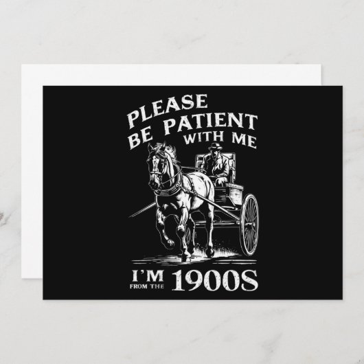 Invitation S'il vous plaît soyez patient avec moi Je suis Vin (Devant / Derrière)