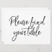 Invitation "S'il vous plaît trouver votre table" Étiquette (Devant / Derrière)