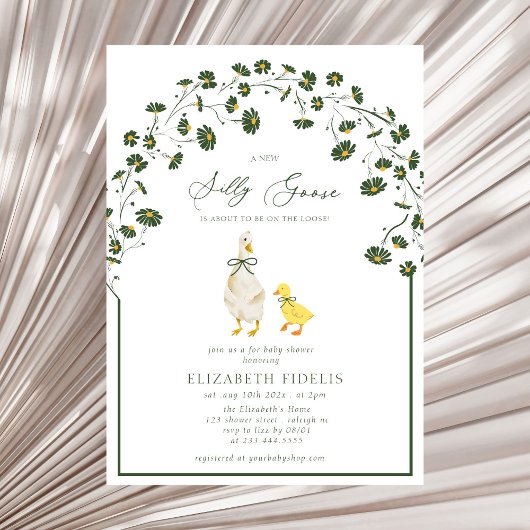 Invitation Silencieux Bow Floral Daisy Arch Baby shower