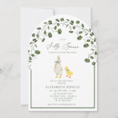 Invitation Silencieux Bow Floral Daisy Arch Baby shower (Devant)