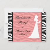 Invitation Silhouette Bachelorette Party en silhouette rose e (Devant)