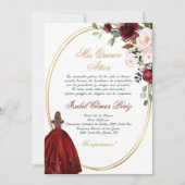 Invitation Silhouette Bourgogne Quinceanera (Devant)