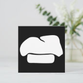 Invitation silhouette casquette chef (Debout devant)