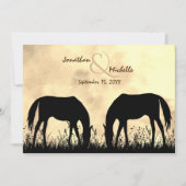 Invitation Silhouette Chevaux Pâturage dans le champ Mariage (Devant)