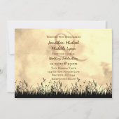 Invitation Silhouette Chevaux Pâturage dans le champ Mariage  (Dos)