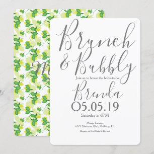 Invitation Silhouette Citron Citron Vert Mariage Moderne Brun
