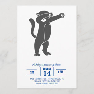 Invitation Silhouette Dabbing cat - Choisir la couleur arrièr