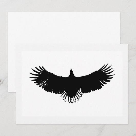 Invitation Silhouette d'aigle volant (Devant / Derrière)