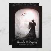 Invitation Silhouette D'Amour Élégant D'Halloween Avec (Devant / Derrière)