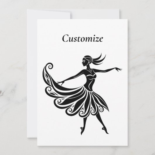 Invitation Silhouette Danseuse Africaine Art Thunder_Thunder_ (Devant)