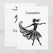 Invitation Silhouette Danseuse Africaine Art Thunder_Thunder_ (Devant / Derrière)