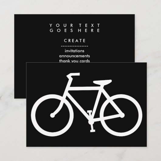 Invitation silhouette de bicyclette (Devant / Derrière)