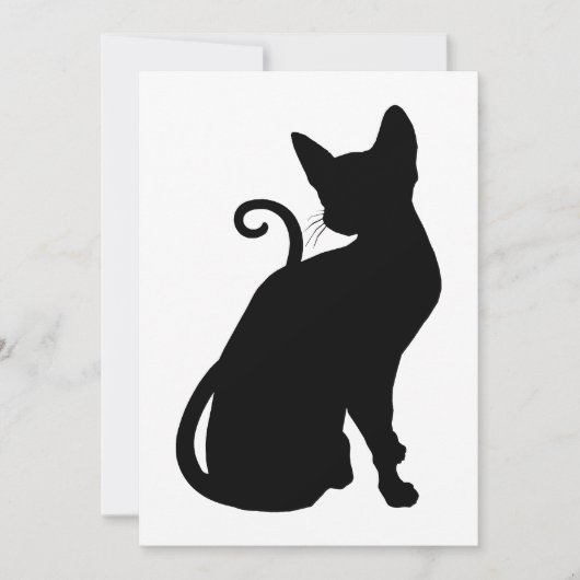 Invitation Silhouette de chat (Devant)