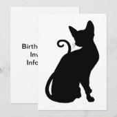 Invitation Silhouette de chat (Devant / Derrière)
