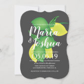 Invitation Silhouette de citron vert jaune frais gris pour ma (Devant)