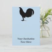 Invitation Silhouette de coq de coq de combat (Debout devant)