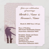 Invitation Silhouette de couple nuptiale Coeur en Mariage de (Devant / Derrière)