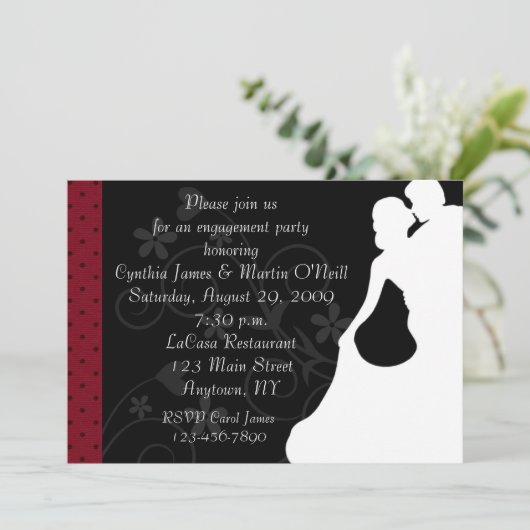 Invitation Silhouette de couples (Debout devant)