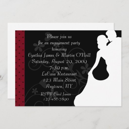 Invitation Silhouette de couples (Devant / Derrière)