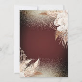 Invitation Silhouette de fille, fleurs boho florales herbe de (Dos)