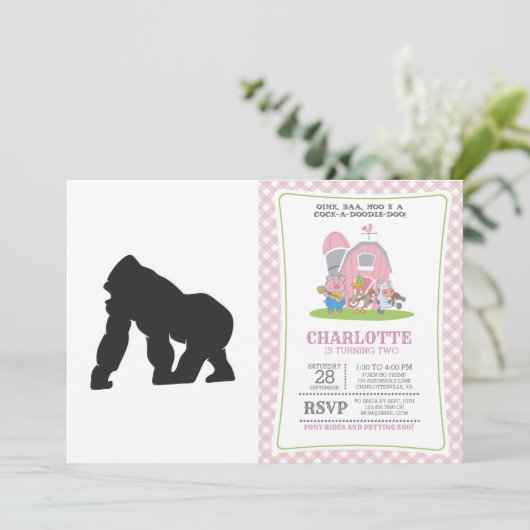 Invitation Silhouette de Gorille (Debout devant)