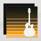 Invitation silhouette de guitare acoustique : l'ambre se (Devant / Derrière)