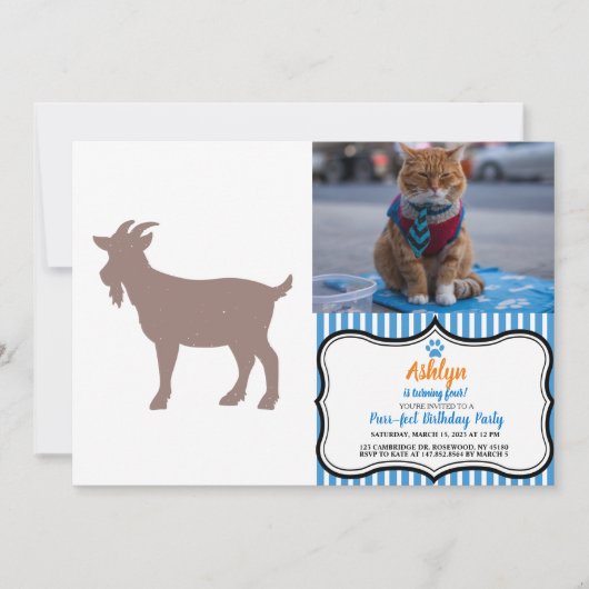 Invitation silhouette de la ferme de chèvres (Devant)