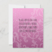 Invitation Silhouette de la silhouette rose de la vague Invit (Dos)