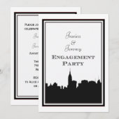 Invitation Silhouette de la skyline de NYC #2 DIY Engagement (Devant / Derrière)