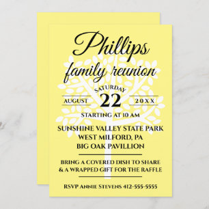 Invitation Silhouette de l'arbre blanc de la Réunion de la fa