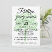 Invitation Silhouette de l'arbre vert de la réunion de la fam (Debout devant)