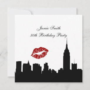 Invitation Silhouette de l'horizon de NYC, baiser ESB #1 BW A