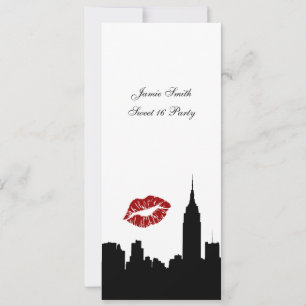 Invitation Silhouette de l'horizon de NYC, baiser ESB #1 BW S