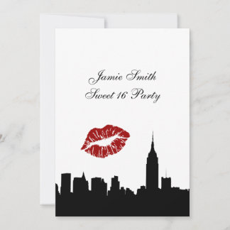 Invitation Silhouette de l'horizon de NYC, Baiser ESB #1 BW S