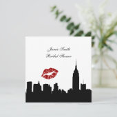 Invitation Silhouette de l'horizon de NYC, baiser ESB douche (Debout devant)