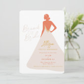 Invitation Silhouette de mariée en robe de couture Brunch de (Debout devant)