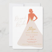Invitation Silhouette de mariée en robe de couture Brunch de (Devant)