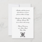 Invitation Silhouette de mariée et de chambre (Dos)