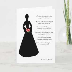 Invitation Silhouette De Mariée Serez-Vous Ma Femme Blanche