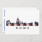 Invitation Silhouette de mosaïque d'horizon de Rome (Devant / Derrière)