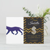 Invitation Silhouette de panthère violette - Choisir le colo (Debout devant)