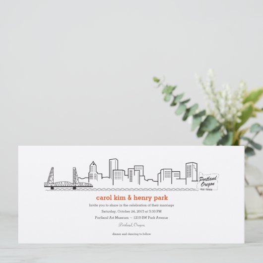 Invitation Silhouette de Portland (Debout devant)