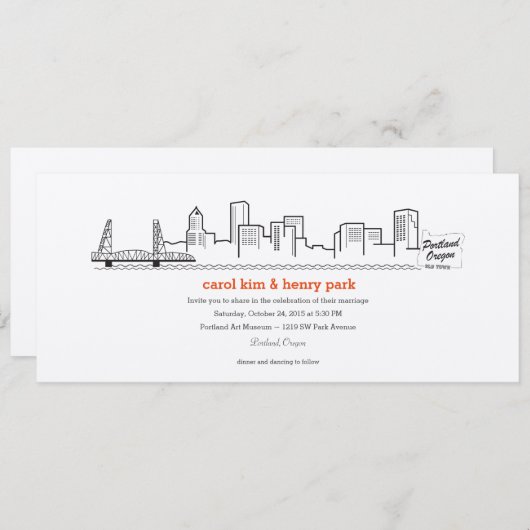 Invitation Silhouette de Portland (Devant / Derrière)
