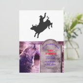 Invitation Silhouette de Rodeo Bull Ride (Debout devant)
