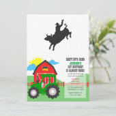 Invitation Silhouette de Rodeo Bull Ride (Debout devant)