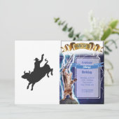 Invitation Silhouette de Rodeo Bull Ride (Debout devant)
